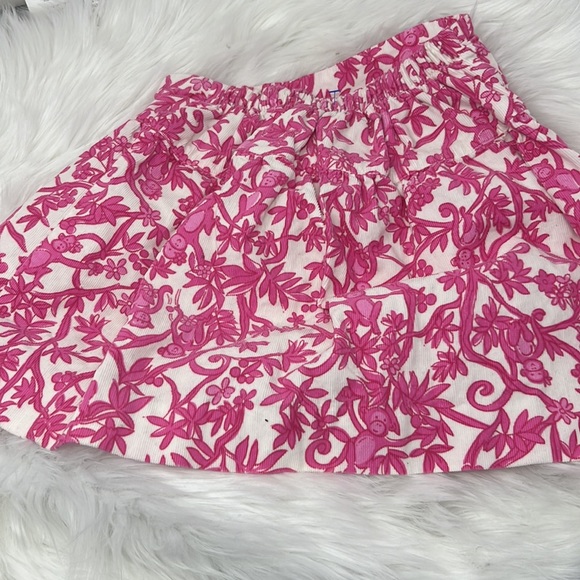 Lilly Pulitzer Pink Floral Monkey Print Skirt Girl’s Size 10 - Picture 4 of 5